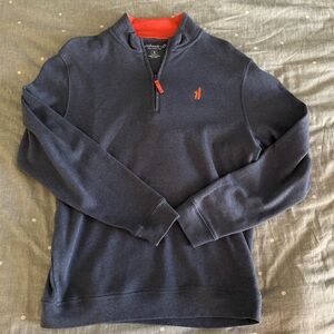 johnnie-O Navy and orange small quarter Zip-Up Sweater